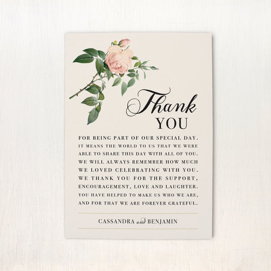 Ivory & Blush Reception Thank Yous