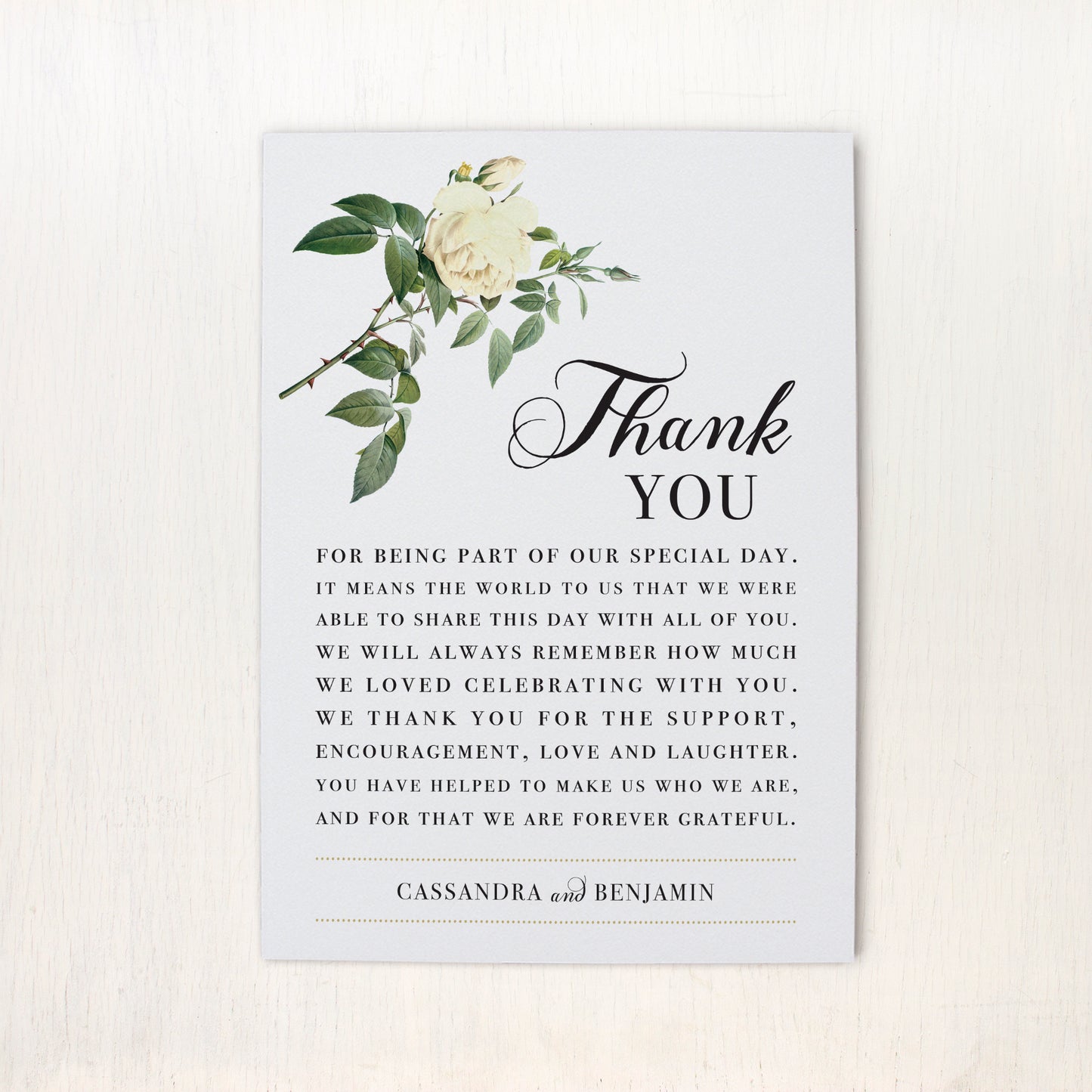 Ivory & White Reception Thank Yous