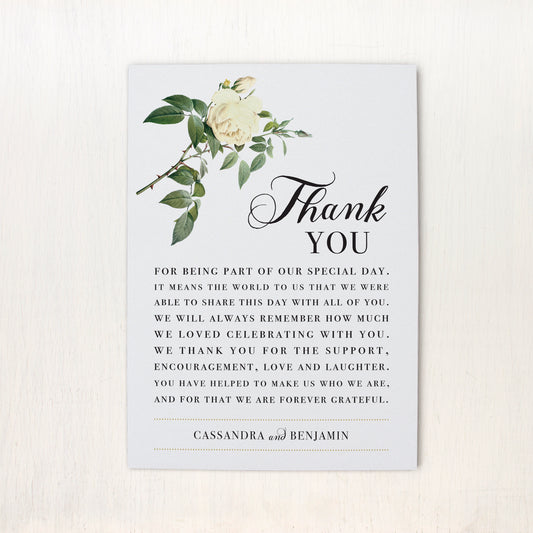 Ivory & White Reception Thank Yous