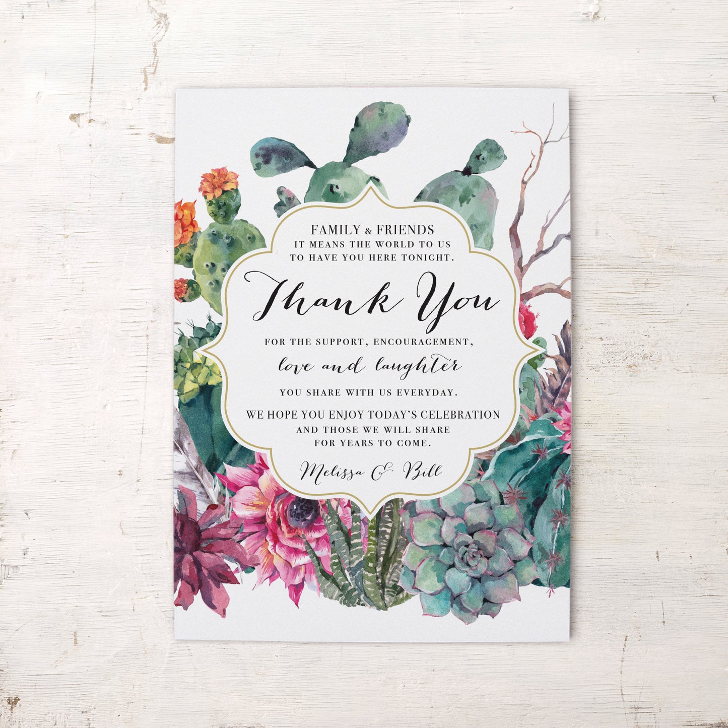 Desert Blooms Reception Thank Yous