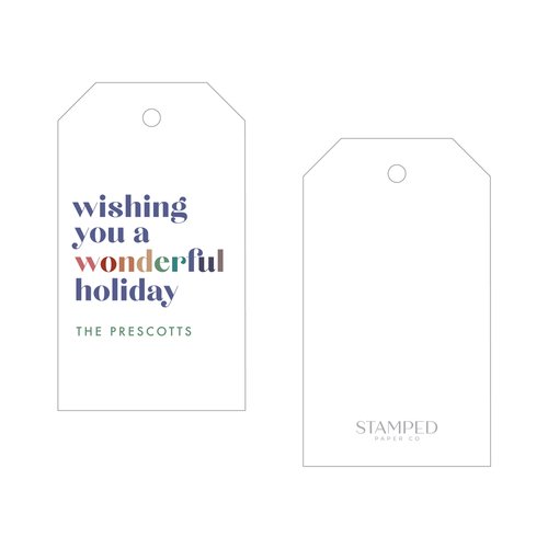 Colorful Wonderful Holiday Gift Tag