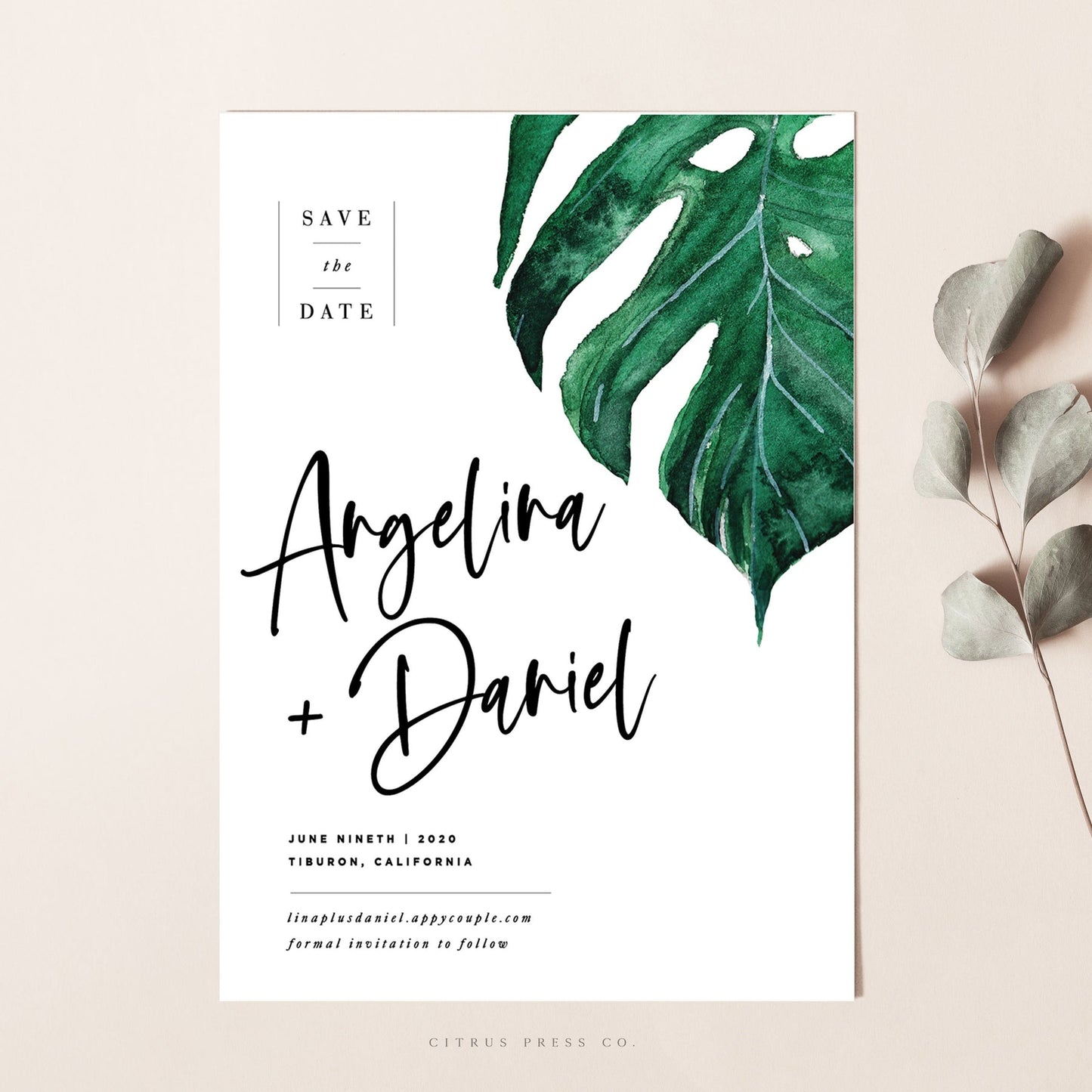 Minimal Destination Save The Date | Angelina