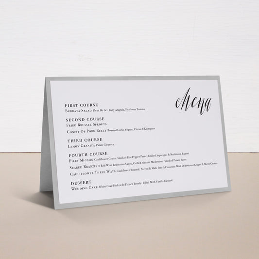 Modern Calligraphy Tented Menu Cards