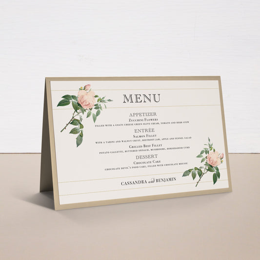 Ivory & Blush Tented Menu Cards