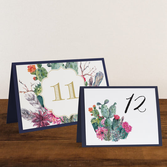 Desert Blooms Tented Table Numbers