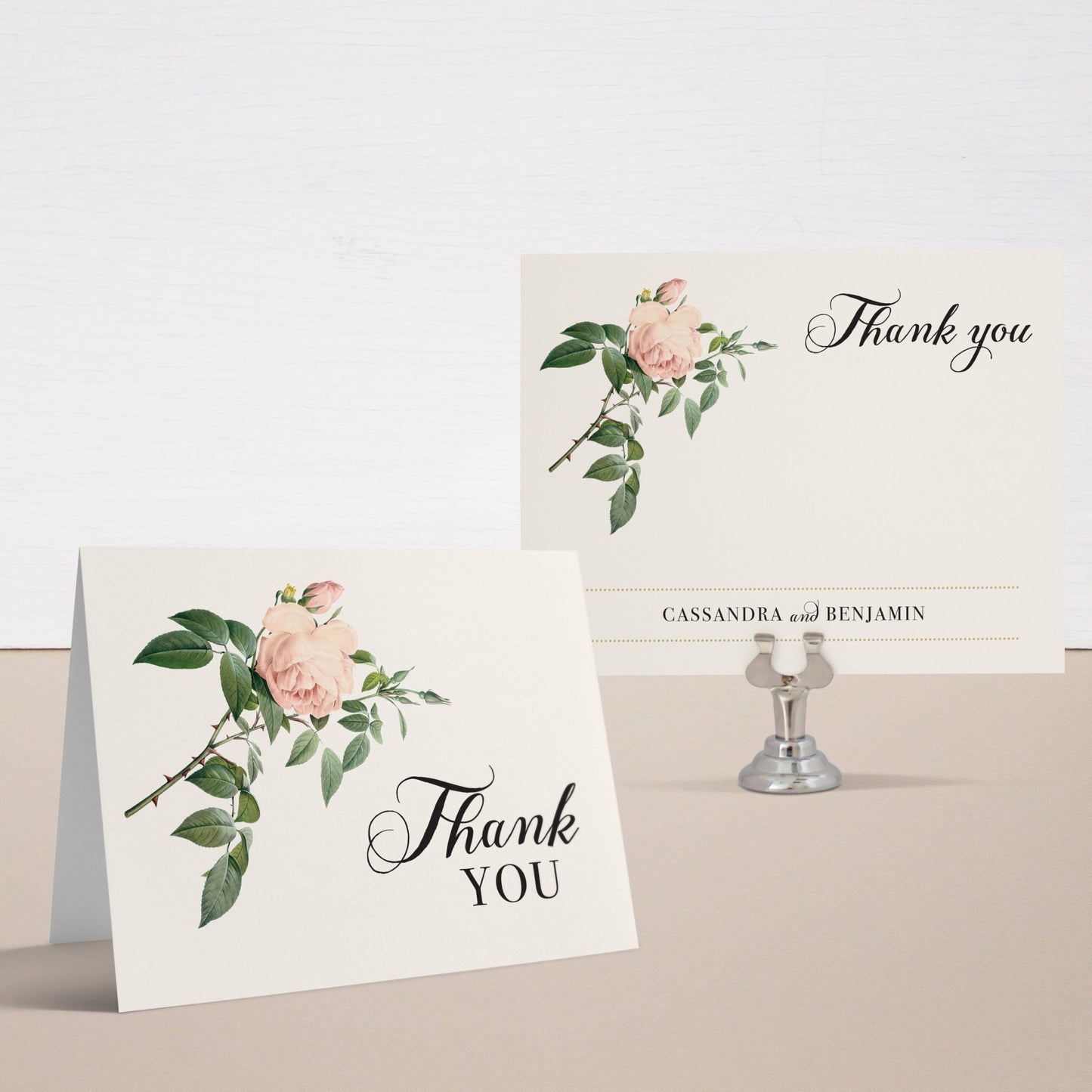 Ivory & Blush Thank You Cards