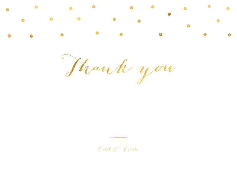 Goldie Dots Thank You Card by Inggrid H.
