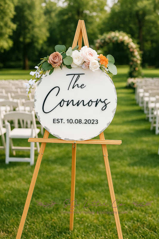 Last Name Round 3D Acrylic Si...