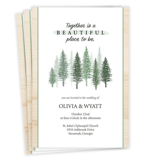 Woodland Flat Wedding Invitation