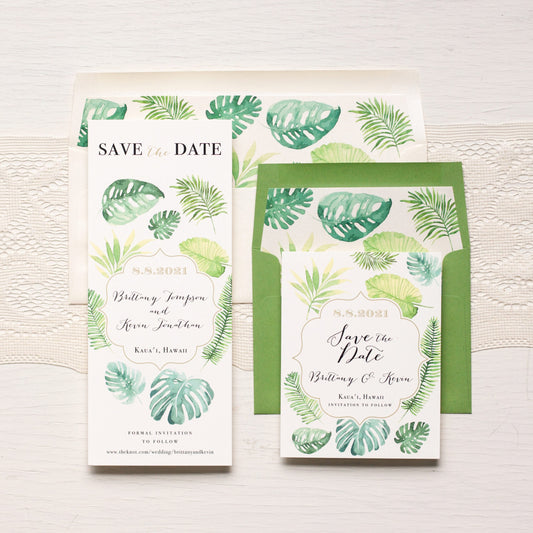 Tropical Green Save The Dates