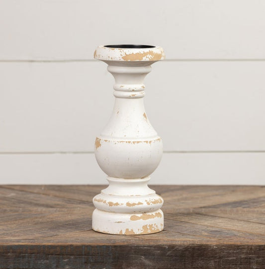 White Chippy Candle Holder
