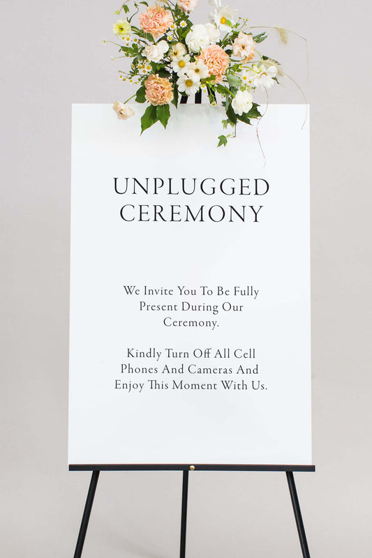 Unplugged Wedding Ceremony Sign Acrylic | The Lauren