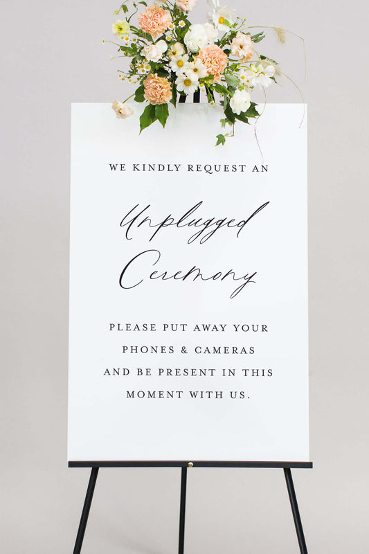 Unplugged Wedding Sign Acrylic | The Amelia