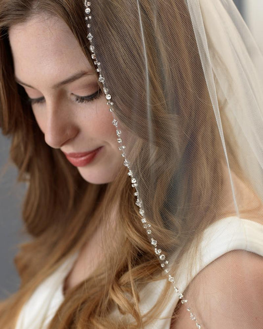 Delicate Crystal Beaded Veil