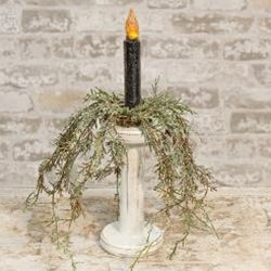 10.75" White Spool Candleholder