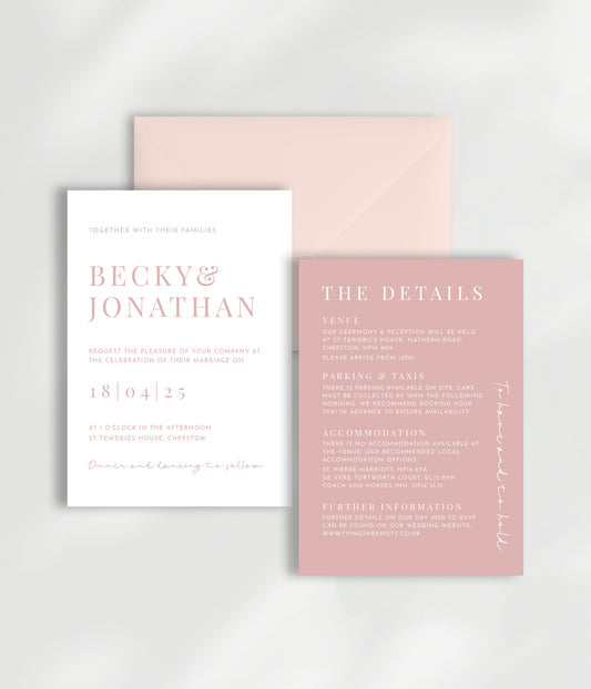 Persephone Wedding Invitation | Two Card Suite