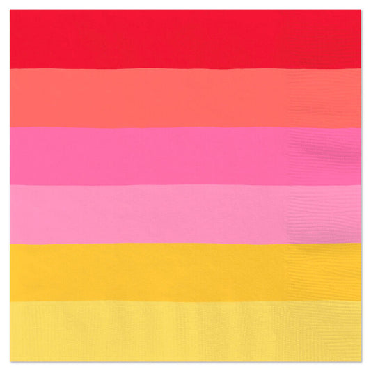 Warm Ombre Stripe Dinner Napkins, Set of 16