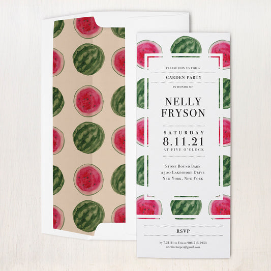 Watermelon Crush Summer Party Invitations