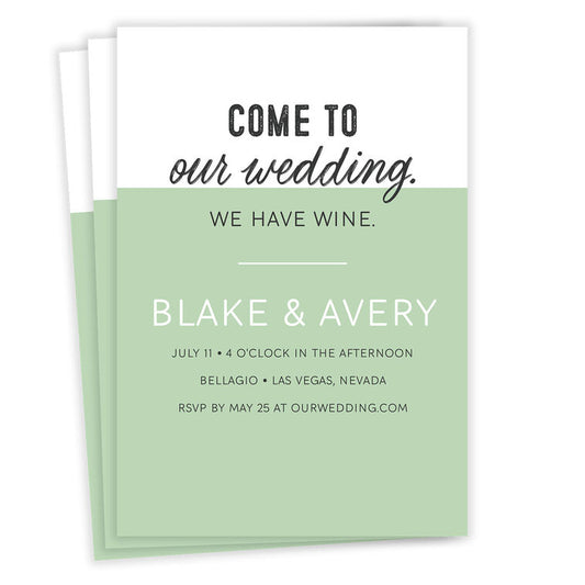 We Have Wine Flat Wedding Invitation