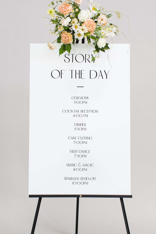 Wedding Day Timeline Sign Acrylic | The Naomi