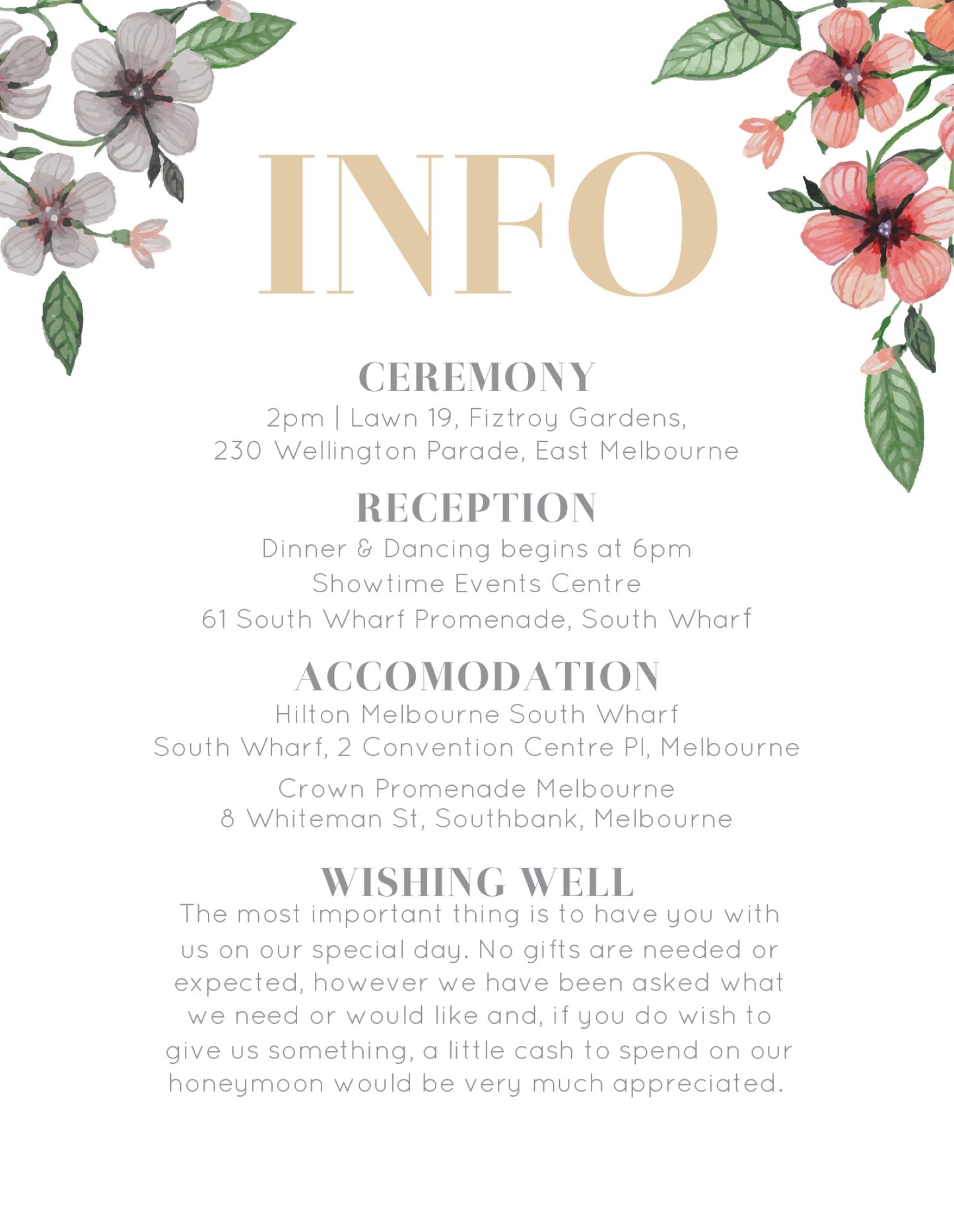 Floral Circle Invitation Set Information Card by Brynie L.