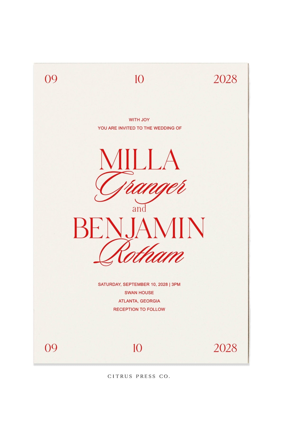 Minimal Regency Wedding Invitation | Milla