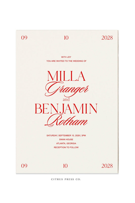 Minimal Regency Wedding Invitation | Milla