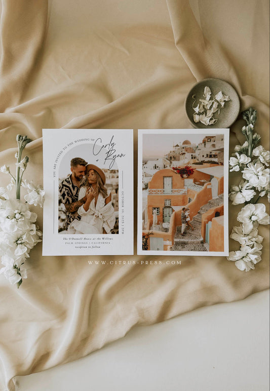 Minimalist Photo Arch Wedding Invitation | Jenn