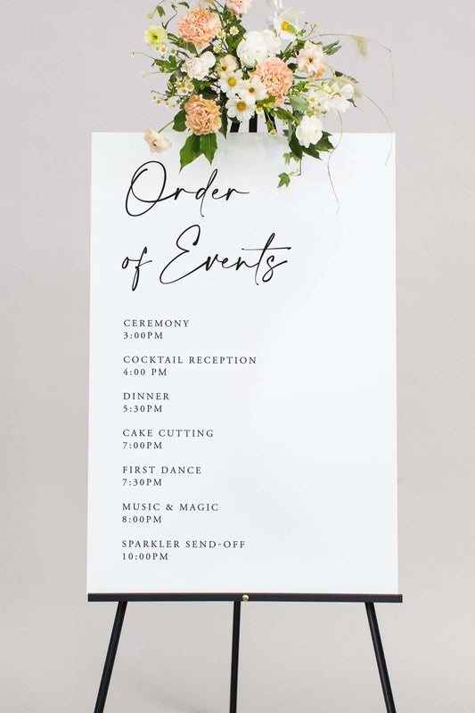 Wedding Order Of Events Sign Acrylic | The Autumn