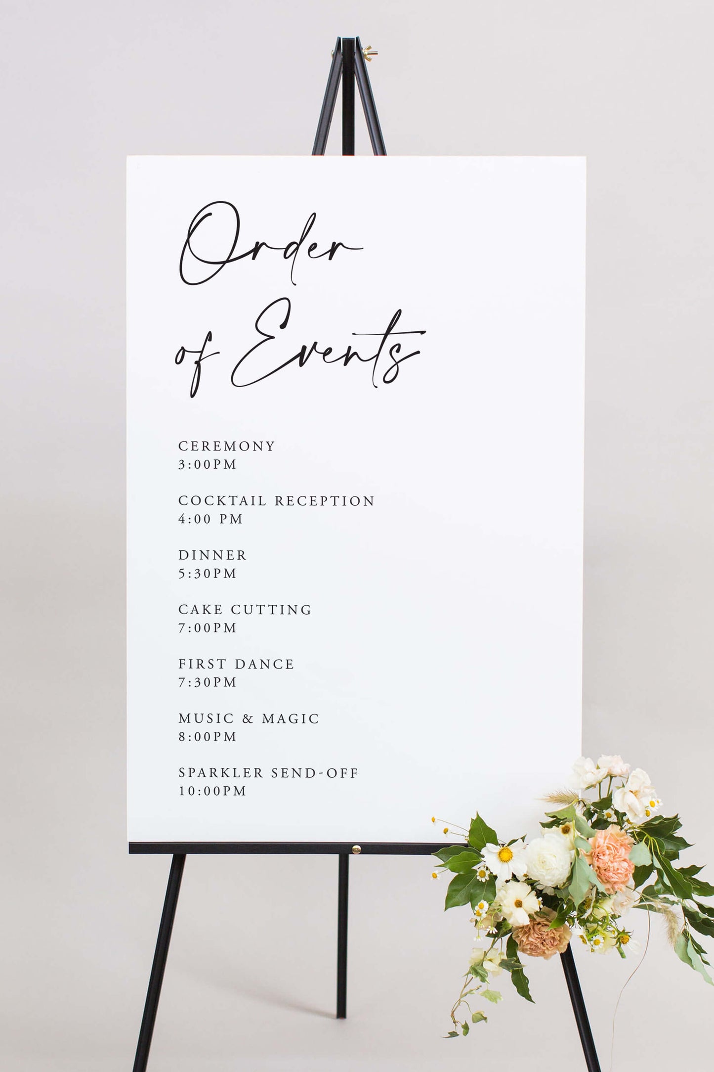 Gatorboard Wedding Order Of Events Sign | The Autumn