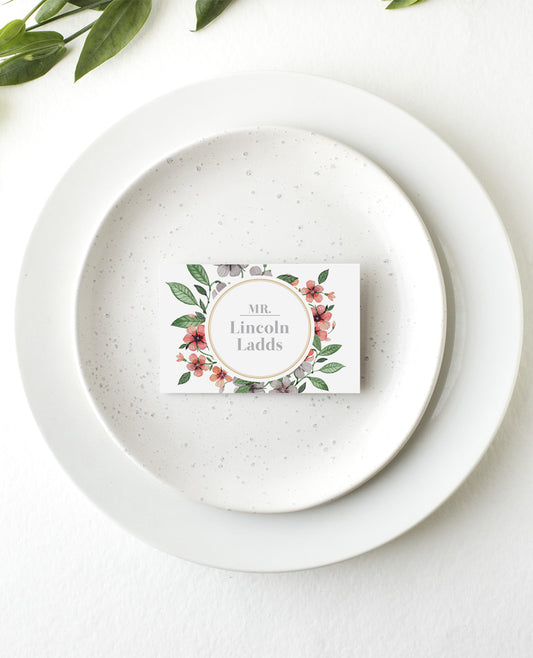 Floral Circle Invitation SetPlace Cards by Brynie L.