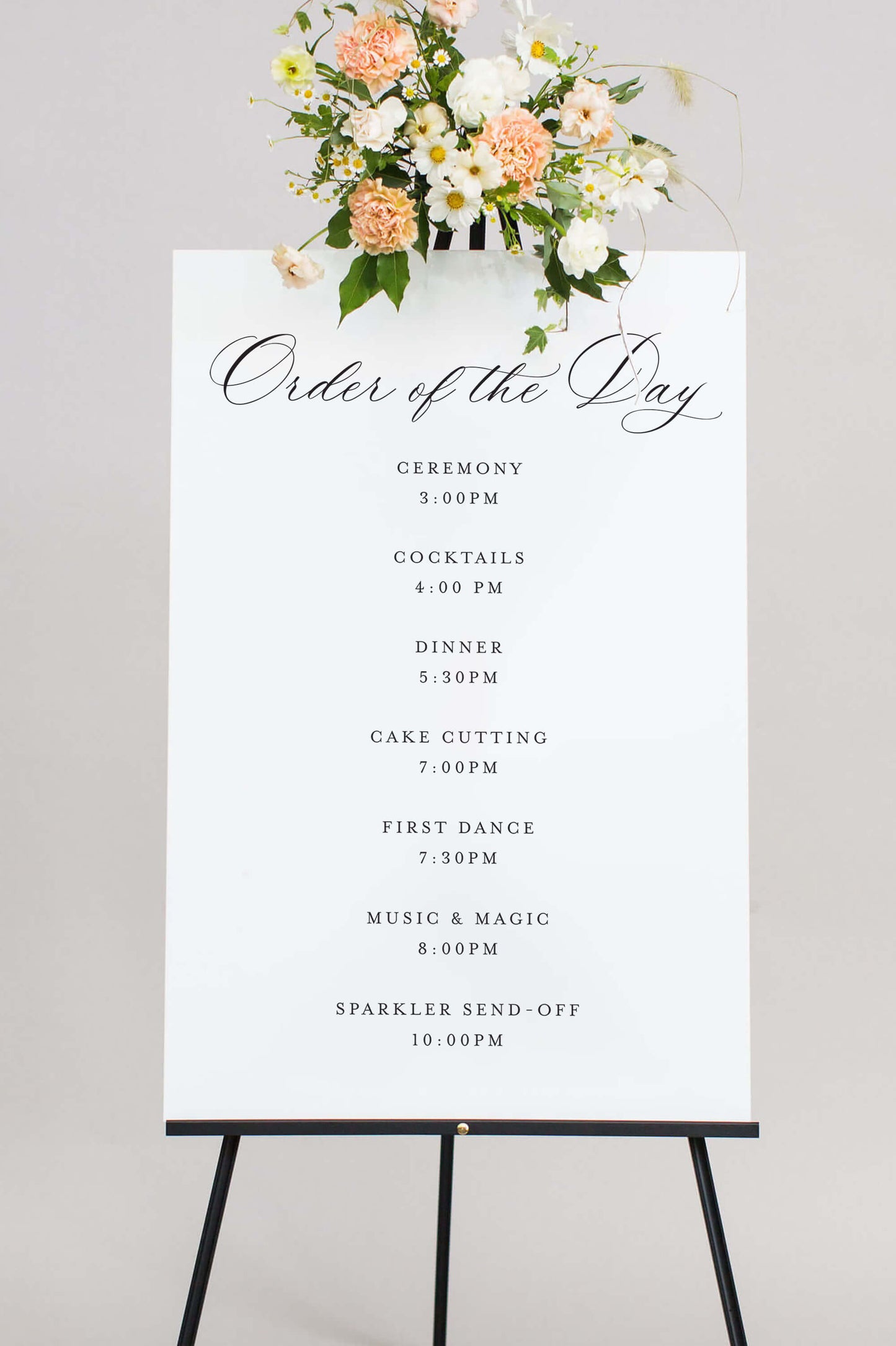 Wedding Schedule Sign Acrylic | The Caitlyn