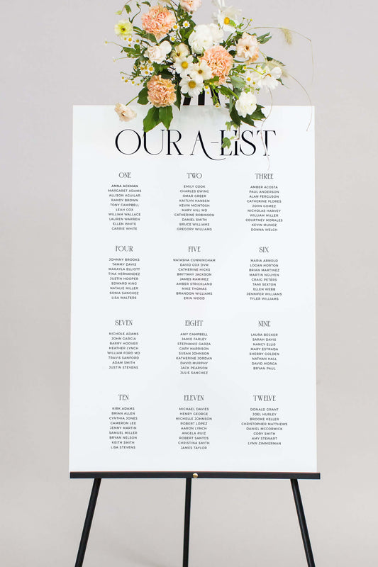 Wedding Seating Chart Acrylic | The Brittany