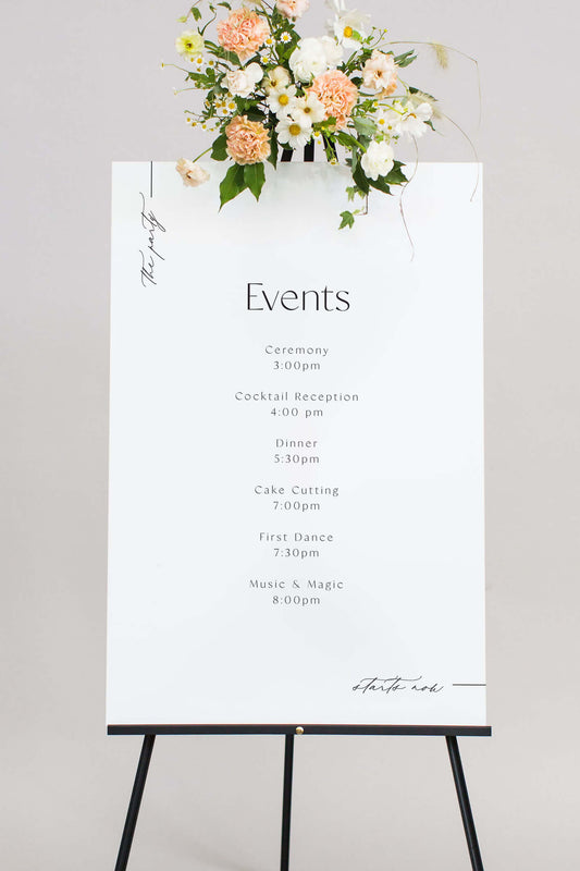 Wedding Timeline Sign Acrylic | The Tamera
