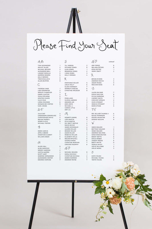 Gatorboard Wedding Seating Chart Sign | The Madeline