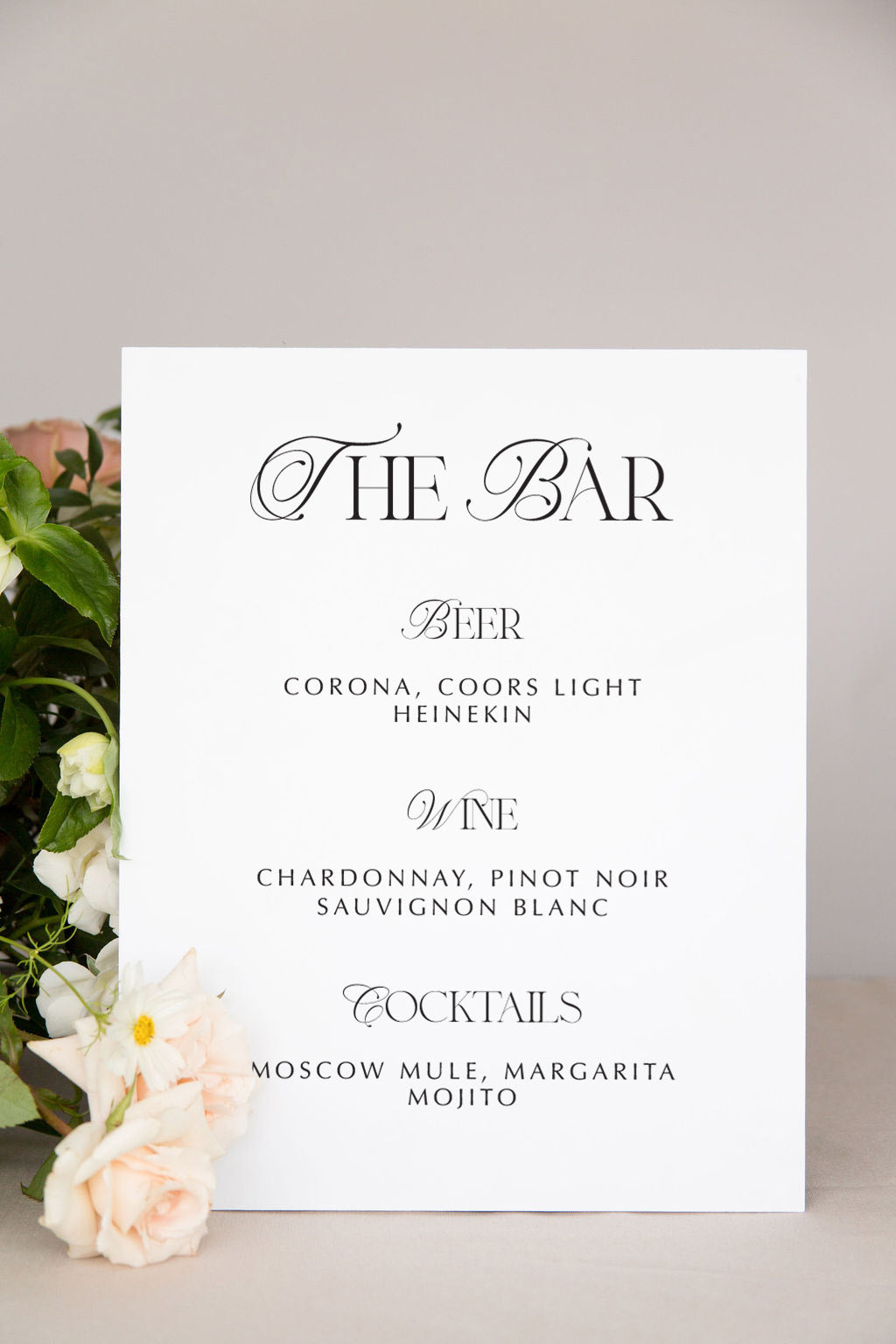 Acrylic Wedding Bar Sign | The Evelyn