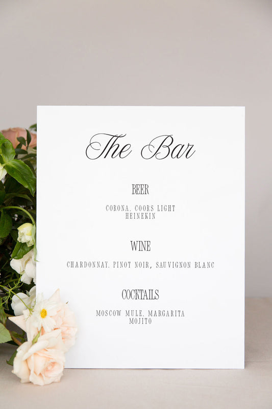 Acrylic Wedding Bar Sign | The Lindsay