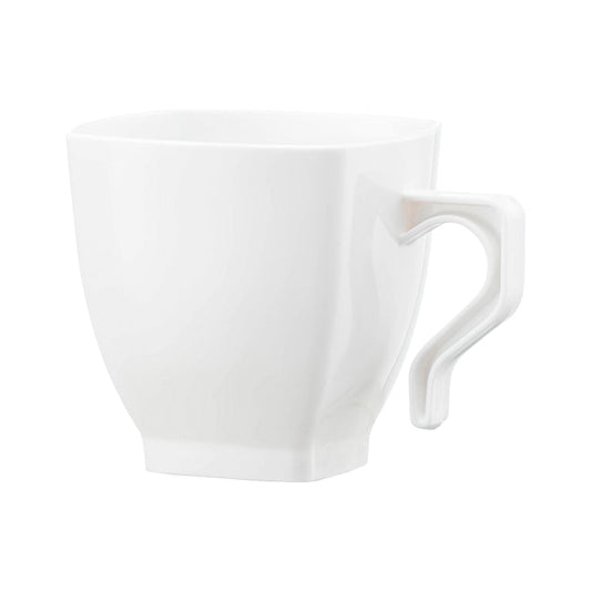 2 oz. White Square Plastic Mini Coffee Tea Cups