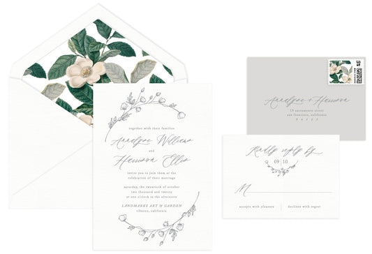 Whittier Letterpress Wedding Invitation
