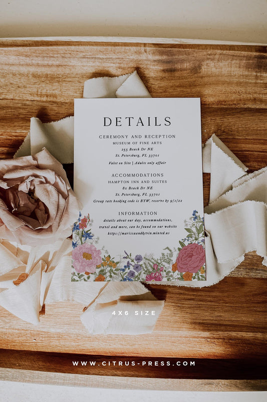 Enclosure Card | Wedding Color Palette Card