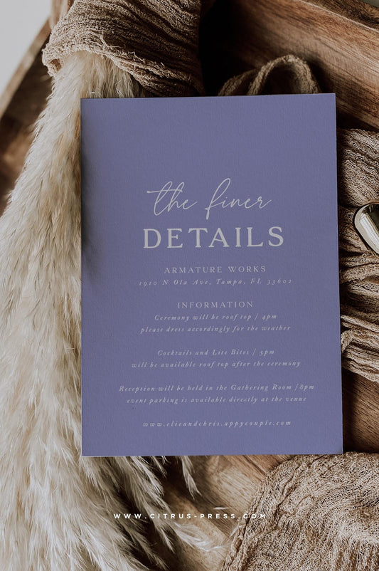 Modern Wild Flower Wedding Enclosure Card | Taylor