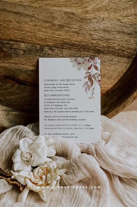 Dark Floral Enclosure Card | Jordan