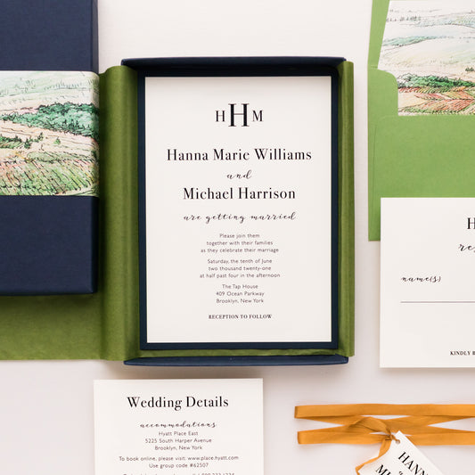 Winery Landscape Boxed Wedding Invitations