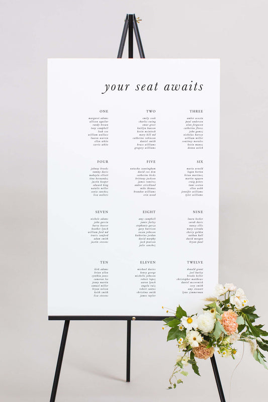 Gatorboard Wedding Seating Chart Sign | The Morgan