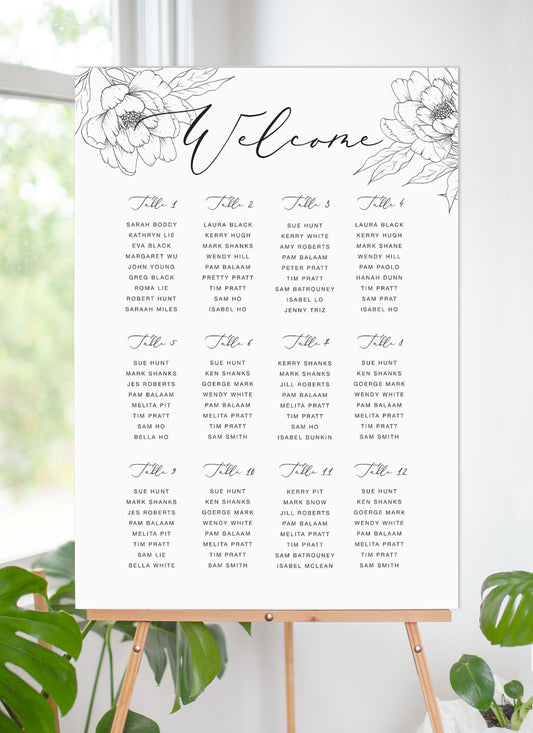 Graphite Blooms Seating Chart by Nicole C.
