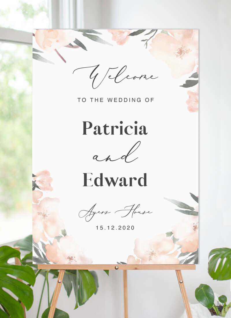 Ivory Garden Wedding Sign by Joy