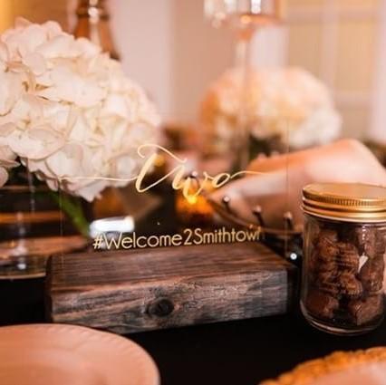 Acrylic Table Numbers with Hashtag