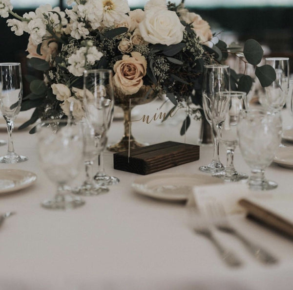 Acrylic Table Numbers with Wooden Base