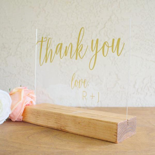 Acrylic Thank You Wedding Sign