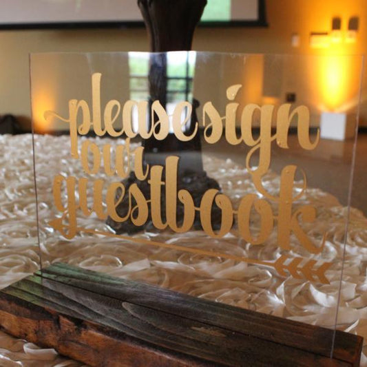 Acrylic Wedding Guest Book Sign